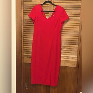 Red Liz Claiborne dress, tailored style.